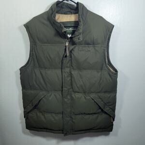 Eddie Bauer Goose Down Army Green EB650 Puffer Vest Size XLT 32726-1Clo3
